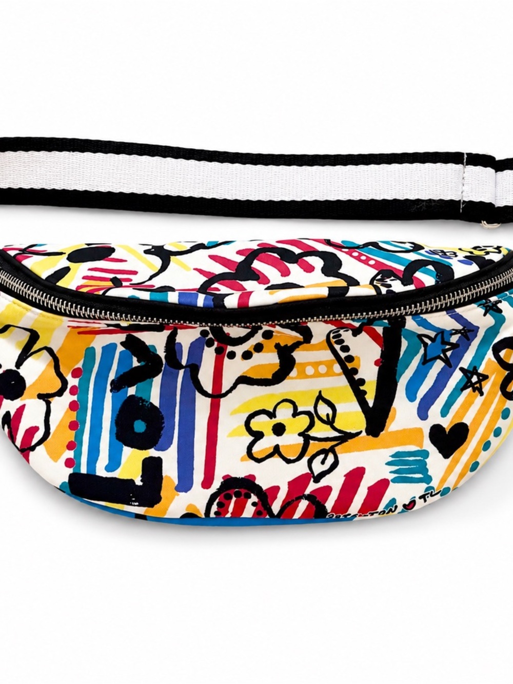 Brighton Graffiti Love Multicolor Nylon Crossbody Belt Bag